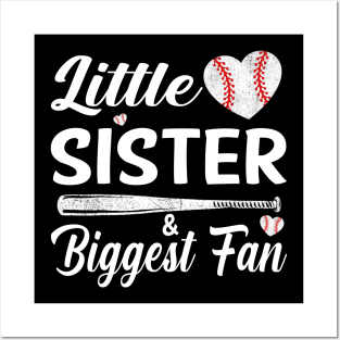 Little Sister Biggest Fan Baseball Posters and Art